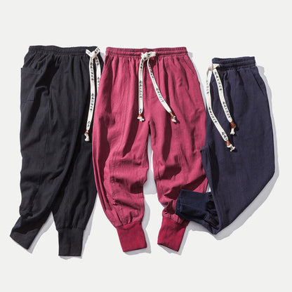 Ronin Textured Linen-Blend Harem Joggers