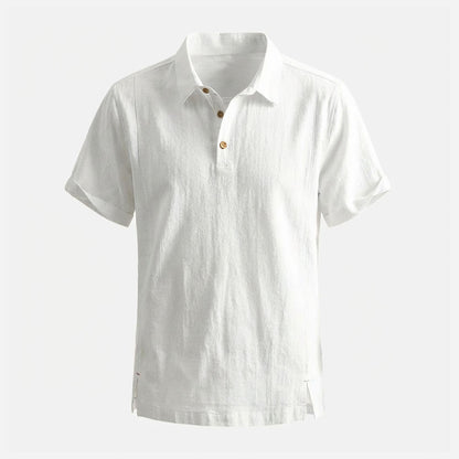 Kaze Textured Cotton-Linen Polo Shirt