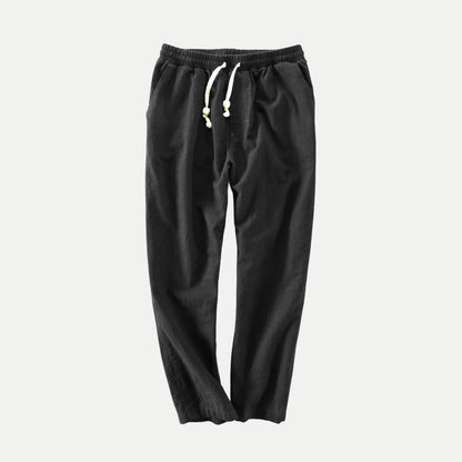 Nara Beaded Linen-Blend Straight Pant