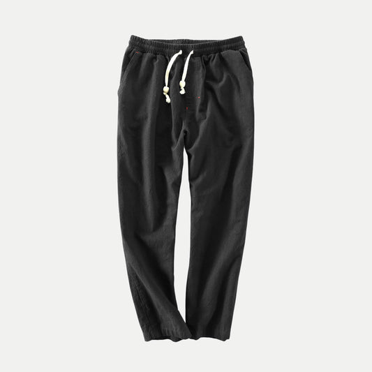 Nara Beaded Linen-Blend Straight Pant