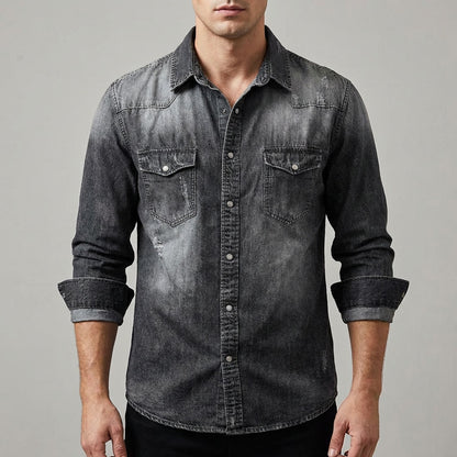 Monex Men’s Vintage Western Denim Shirt