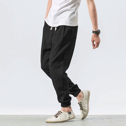 Kyoto Slub-Linen Tapered Jogger