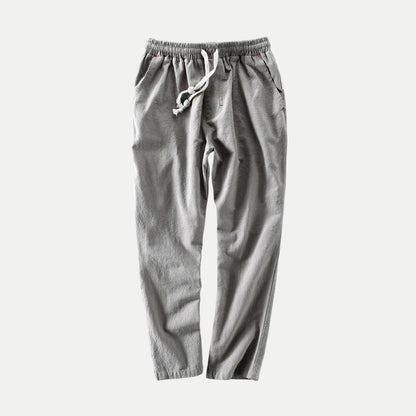 Nara Beaded Linen-Blend Straight Pant