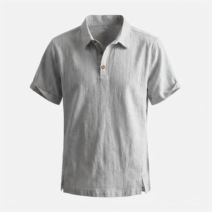 Kaze Textured Cotton-Linen Polo Shirt