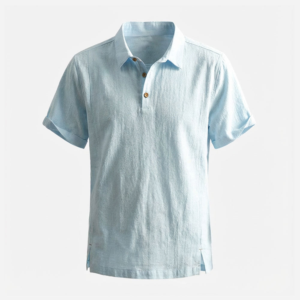Kaze Textured Cotton-Linen Polo Shirt