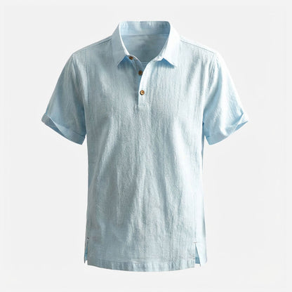 Kaze Textured Cotton-Linen Polo Shirt