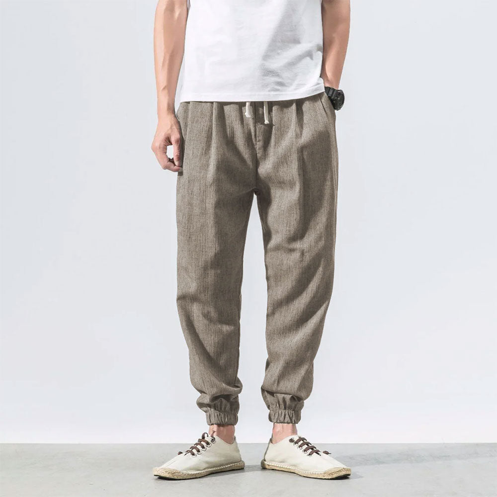 Kyoto Slub-Linen Tapered Jogger