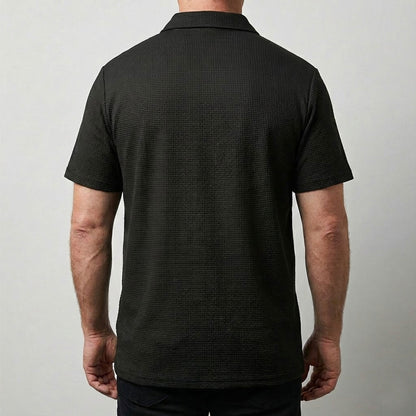 Meridian Textured Waffle-Knit Polo Shirt