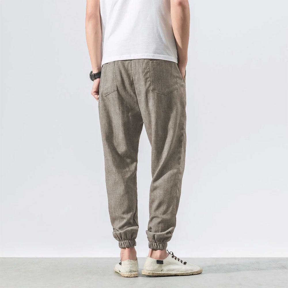 Kyoto Slub-Linen Tapered Jogger