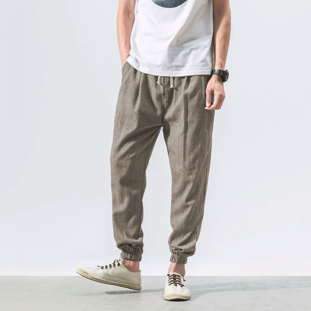 Kyoto Slub-Linen Tapered Jogger