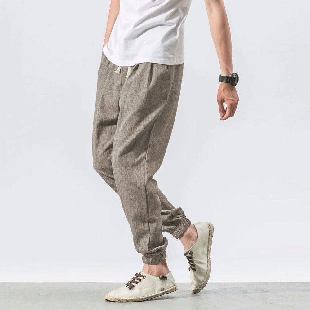 Kyoto Slub-Linen Tapered Jogger