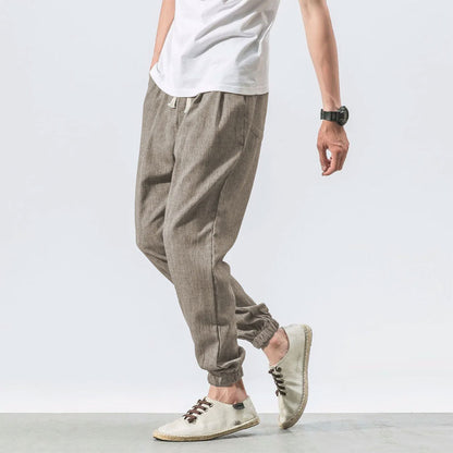 Kyoto Slub-Linen Tapered Jogger