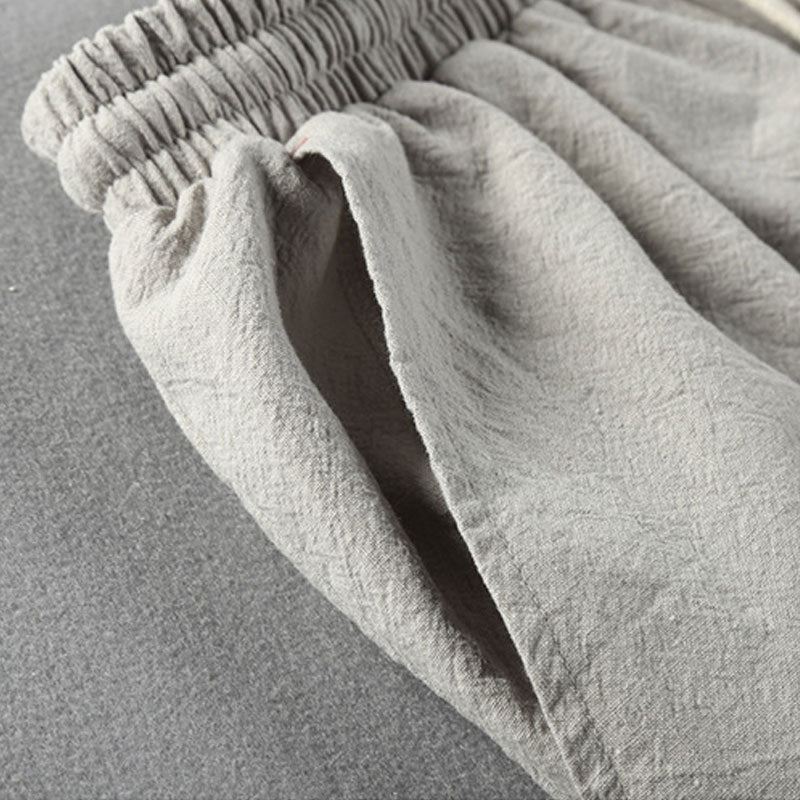 Nara Beaded Linen-Blend Straight Pant