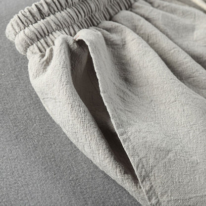 Nara Beaded Linen-Blend Straight Pant