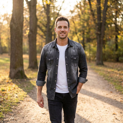 Monex Men’s Vintage Western Denim Shirt