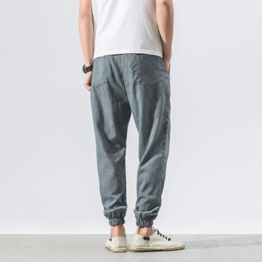 Kyoto Slub-Linen Tapered Jogger