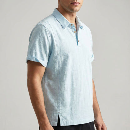 Kaze Textured Cotton-Linen Polo Shirt