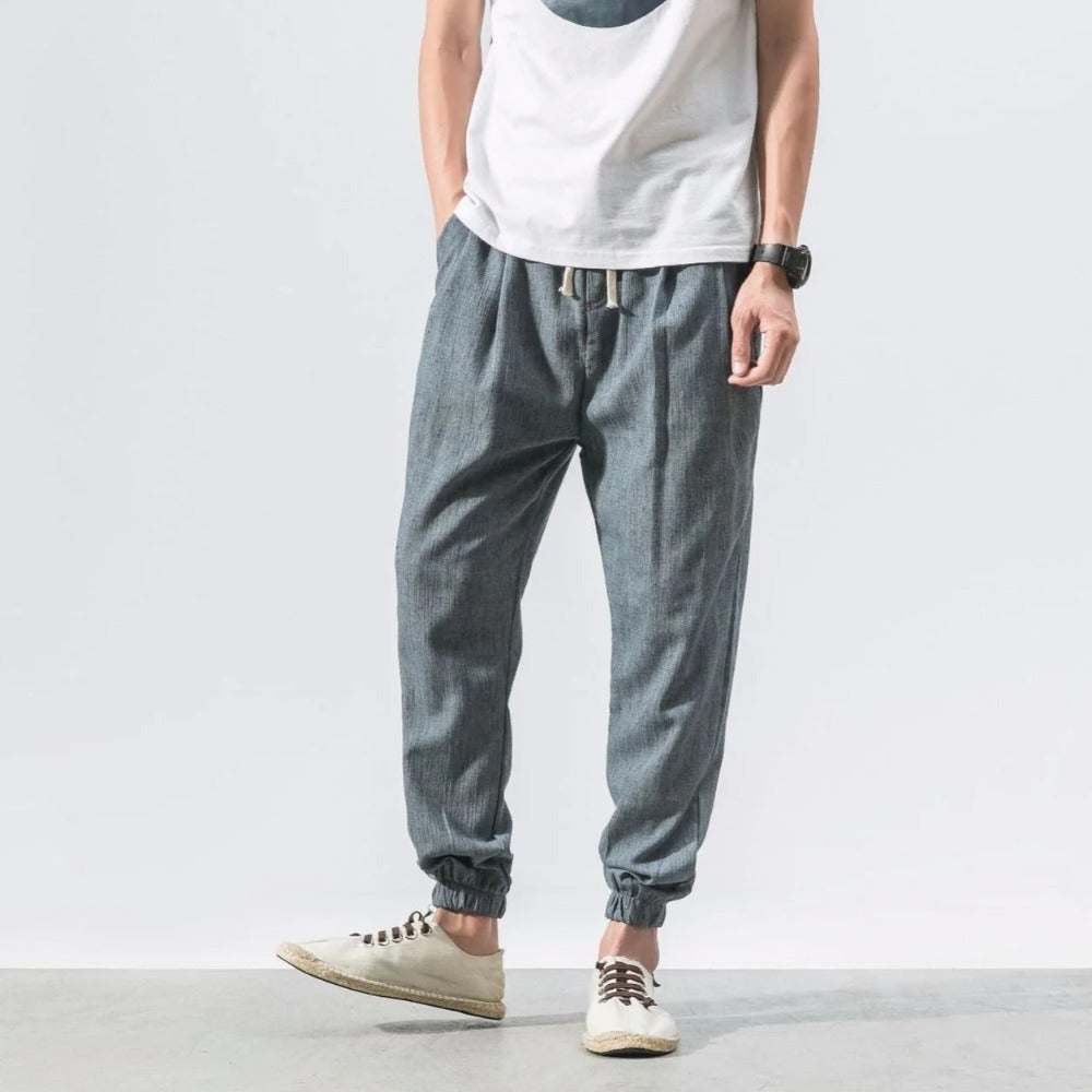 Kyoto Slub-Linen Tapered Jogger