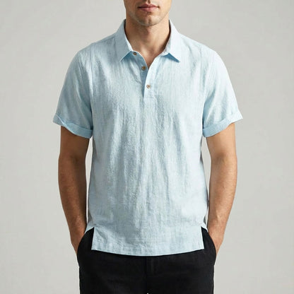 Kaze Textured Cotton-Linen Polo Shirt
