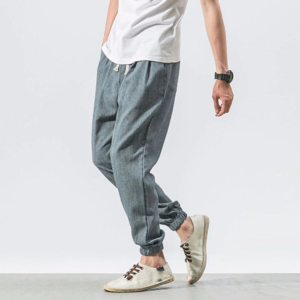Kyoto Slub-Linen Tapered Jogger