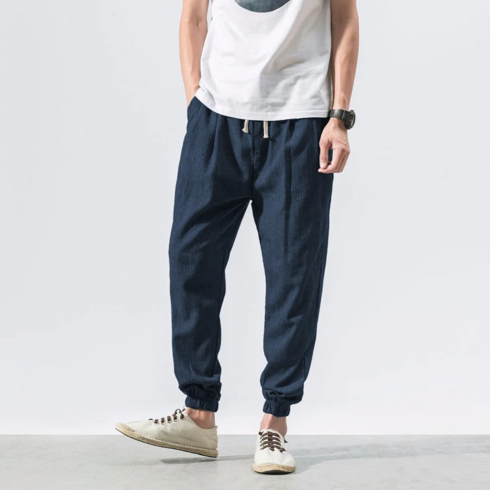 Kyoto Slub-Linen Tapered Jogger