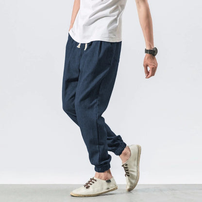 Kyoto Slub-Linen Tapered Jogger