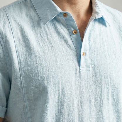 Kaze Textured Cotton-Linen Polo Shirt