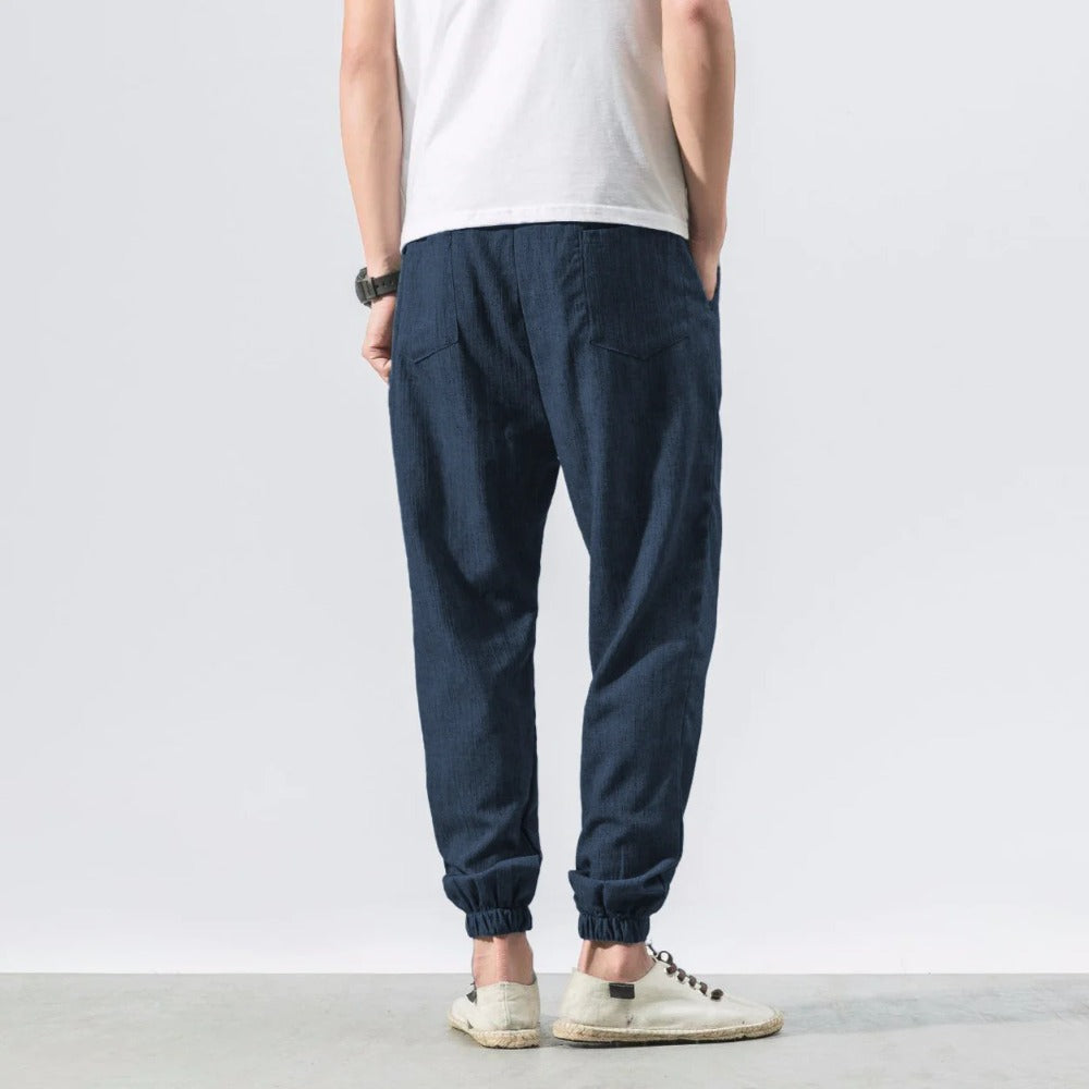 Kyoto Slub-Linen Tapered Jogger
