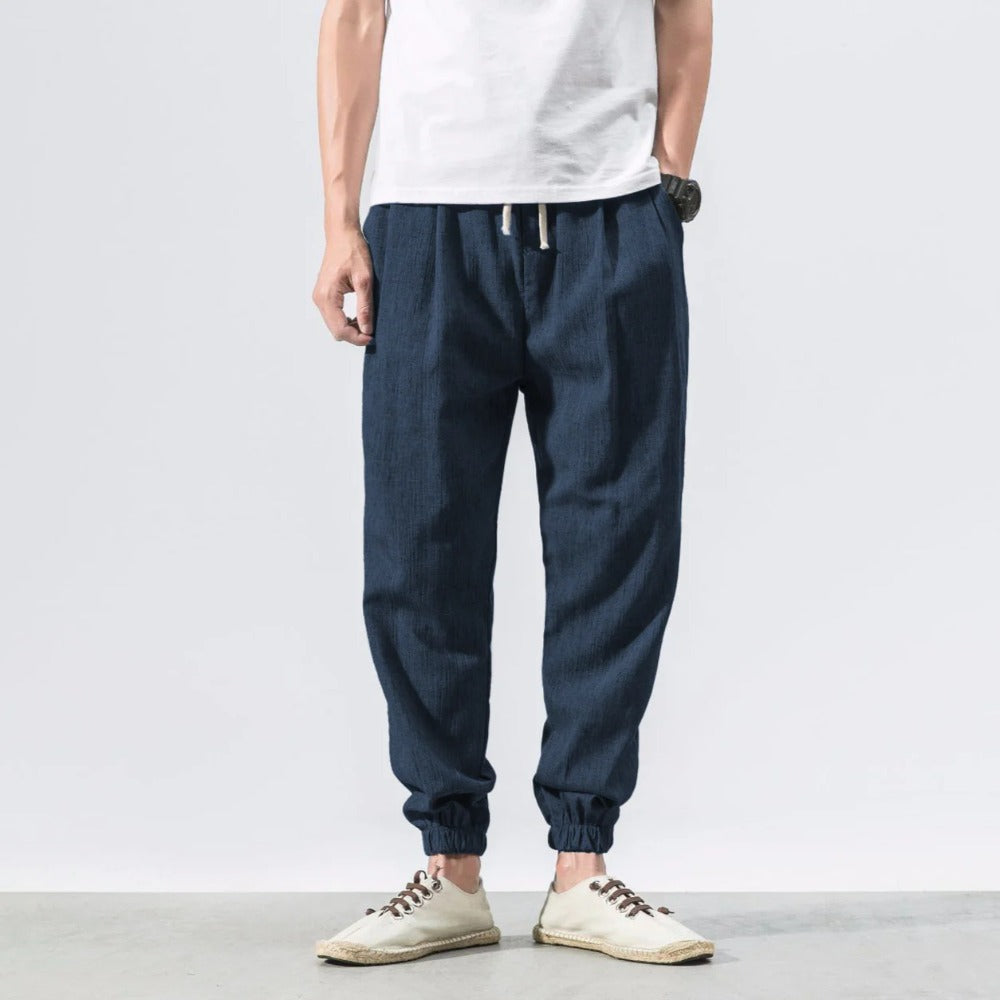 Kyoto Slub-Linen Tapered Jogger