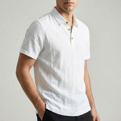 Kaze Textured Cotton-Linen Polo Shirt
