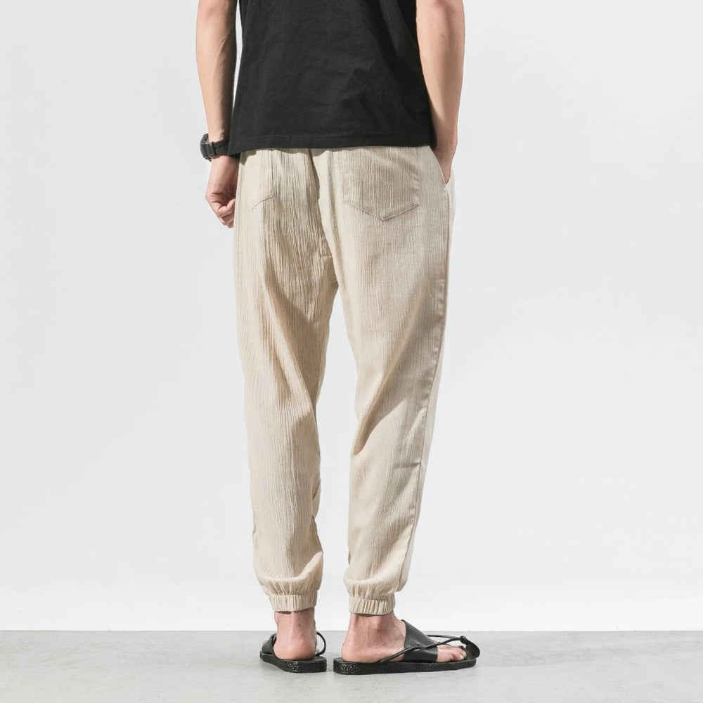 Kyoto Slub-Linen Tapered Jogger