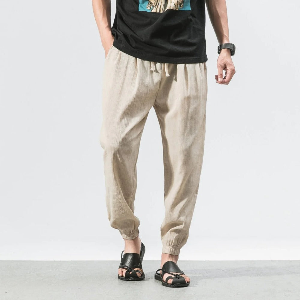 Kyoto Slub-Linen Tapered Jogger
