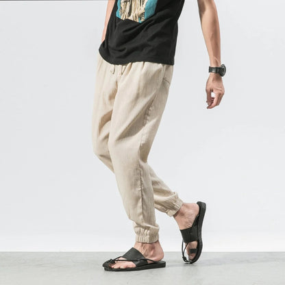 Kyoto Slub-Linen Tapered Jogger