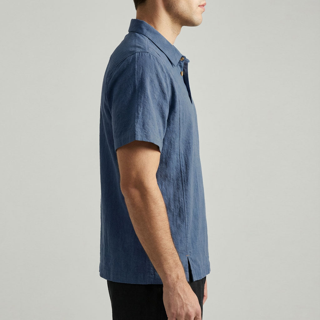 Kaze Textured Cotton-Linen Polo Shirt