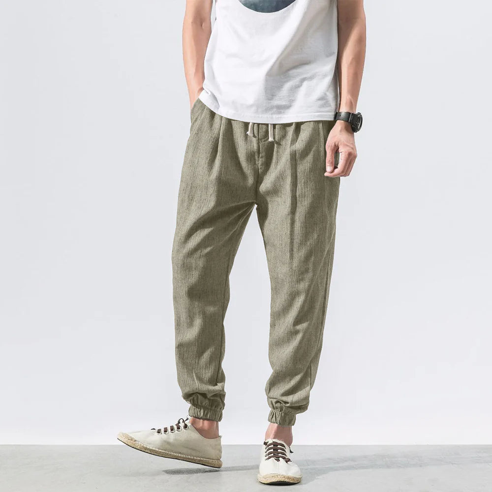 Kyoto Slub-Linen Tapered Jogger