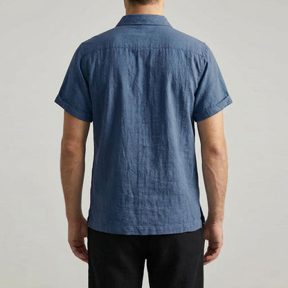 Kaze Textured Cotton-Linen Polo Shirt