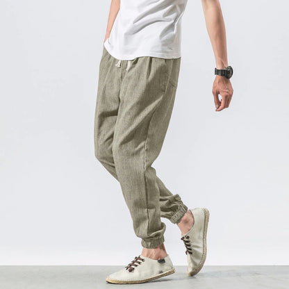 Kyoto Slub-Linen Tapered Jogger