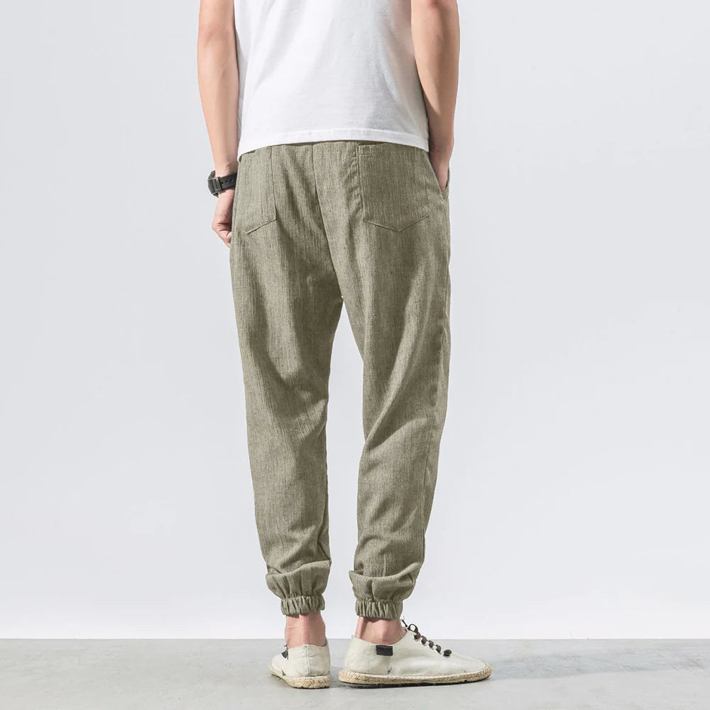 Kyoto Slub-Linen Tapered Jogger
