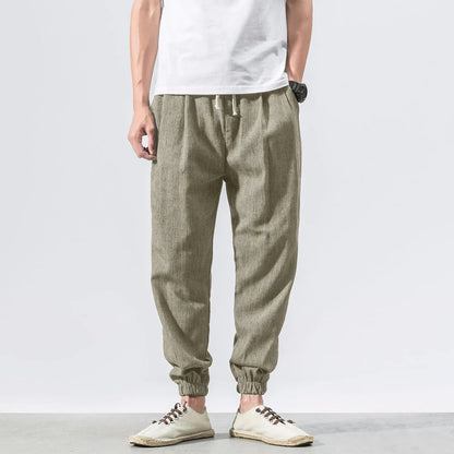 Kyoto Slub-Linen Tapered Jogger