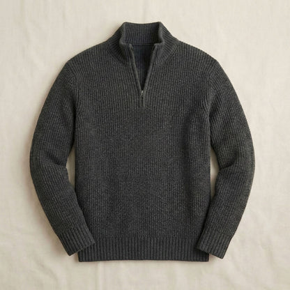 Highland Chunky Ribbed Quarter-Zip Sweater